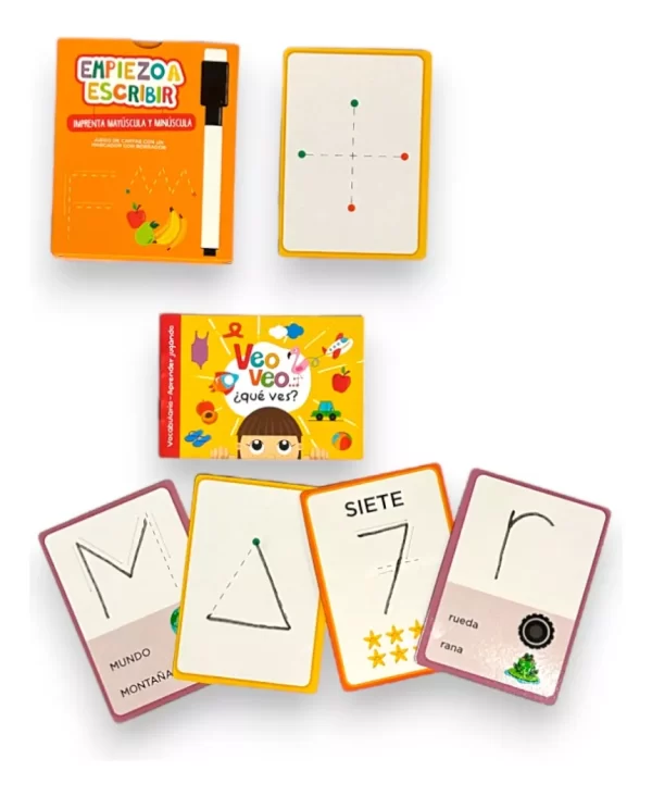 BARCO DE PAPEL - JUEGO DE CARTAS "EMPIEZO A ESCRIBIR IMPRENTA" - Imagen 2