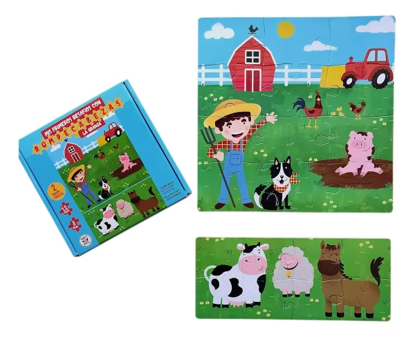 BARCO DE PAPEL - LA GRANJA - 2 ROMPECABEZAS ( 8 Y 12 PIEZAS ) - Imagen 2