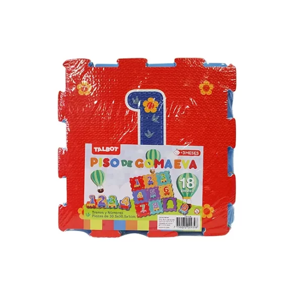 PISO GOMA EVA TALBOT TREN DE NUMEROS 30,5 x 30,5 x 1cm. x9U.