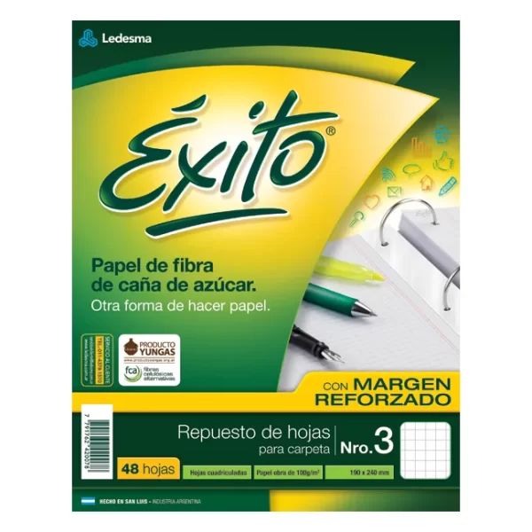 REPUESTO EXITO X 48 MARGEN REFORZADO CUADRICULADO