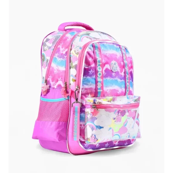 MOCHILA ESPALDA FOOTY ESCUELA UNICORNIO BOLSILLO 45CM LUZ LED - Imagen 5