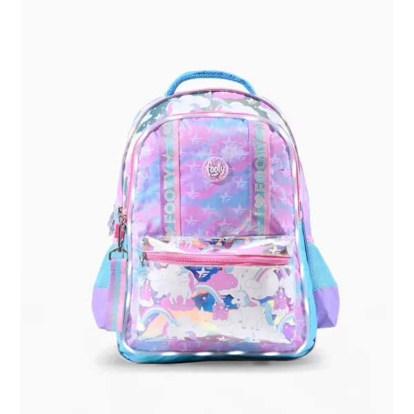 MOCHILA ESPALDA FOOTY ESCUELA UNICORNIO BOLSILLO 45CM LUZ LED