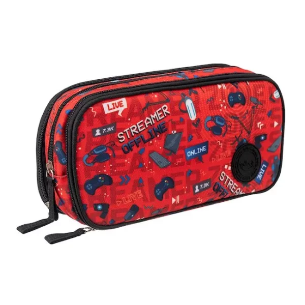 CARTUCHERA TALBOT THREE ZIPPER STREAMER 3 CIERRES - Imagen 2