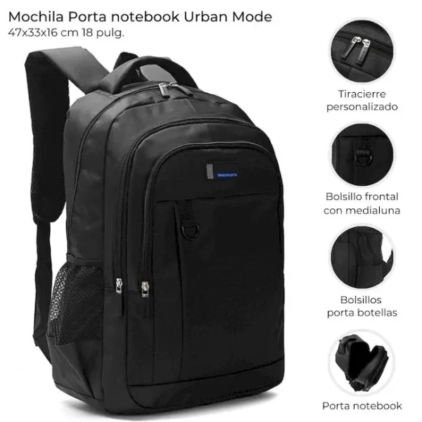 MOCHILA ESPALDA WANDERLUST URBAN MODE 3 COMPARTIMIENTO 47CM - Imagen 2