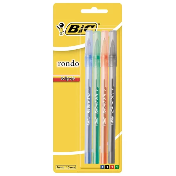 BOLIGRAFO LAPICERA BIC RONDO 1MM X4U.