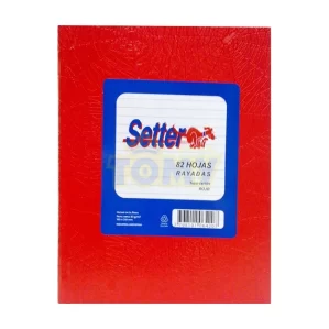 CUADERNO SETTER TAPA DURA ROJO RAYADO X 82 HOJAS