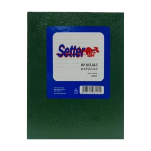 CUADERNO SETTER TAPA DURA VERDE RAYADO X 82 HOJAS