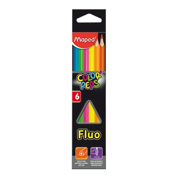 LAPICES MAPED COLOR FLUO X6 LARGOS