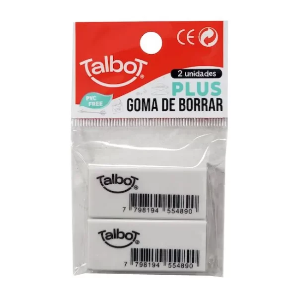 GOMA TALBOT BLANCA LAPIZ X2U.