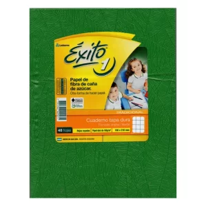 CUADERNO TAPA DURA EXITO E1 CUADRICULADO VERDE X 48 HOJAS