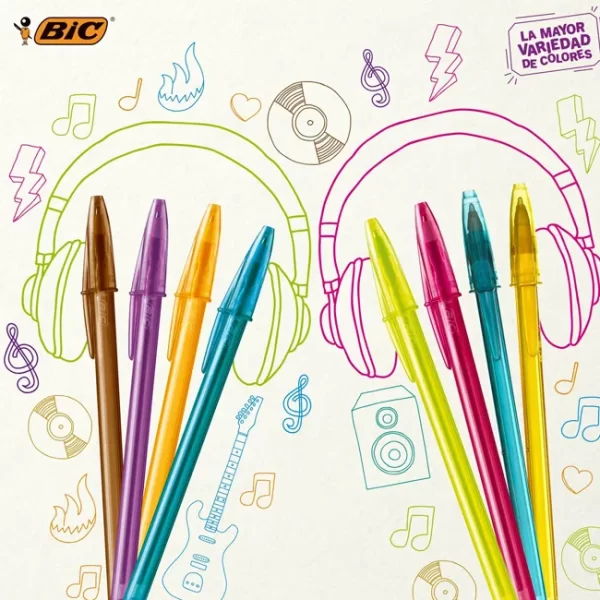 BOLIGRAFO LAPICERA BIC FASHION COLORES X8 + 2 NEON. - Imagen 20