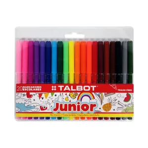 MARCADOR FIBRAS ESCOLAR TALBOT JUNIOR AL AGUA ESTUCHE X20U.