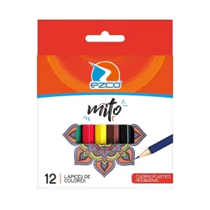 LAPICES COLORES ESCOLAR EZCO MITO X 12 CORTOS