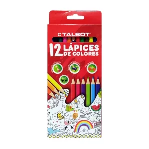 LAPICES COLORES ESCOLAR TALBOT ECO X12 LARGOS