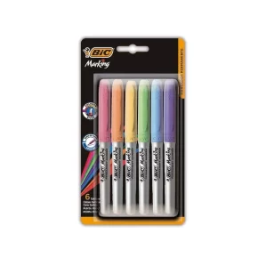 MARCADOR BIC INTENSITY PERM FINO C/GRIP PASTEL BL X6U.