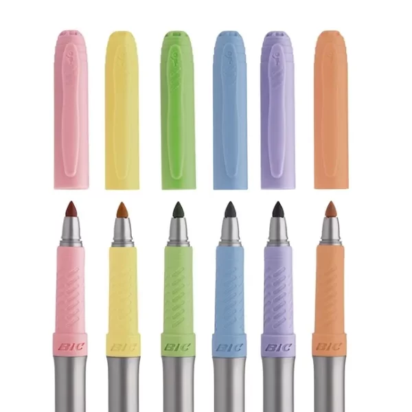 MARCADOR BIC INTENSITY PERM FINO C/GRIP PASTEL BL X6U. - Imagen 4