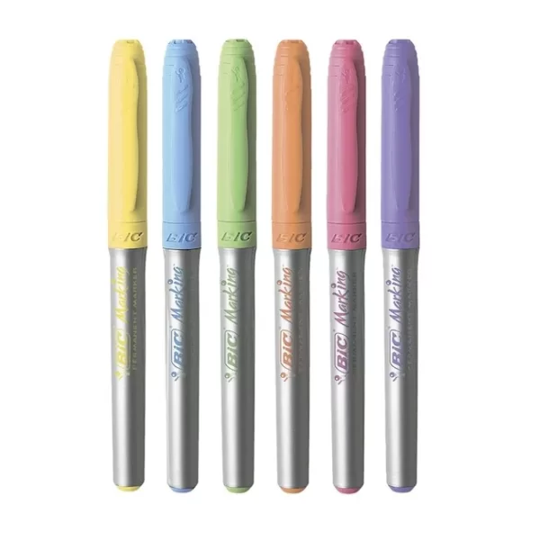 MARCADOR BIC INTENSITY PERM FINO C/GRIP PASTEL BL X6U. - Imagen 5