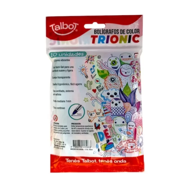 BOLIGRAFO LAPICERA TALBOT TRIONIC 1MM X10U COLORES - Imagen 3