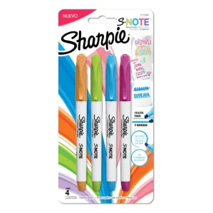 KIT SHARPIE NOTE X4 PUNTA CHANFLEADA