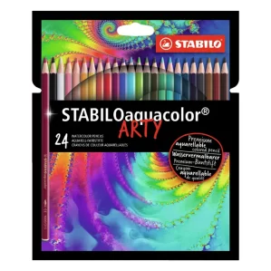 LAPICES STABILO AQUACOLOR ARTY CARTON LARGOS X24U. COL.SURT.
