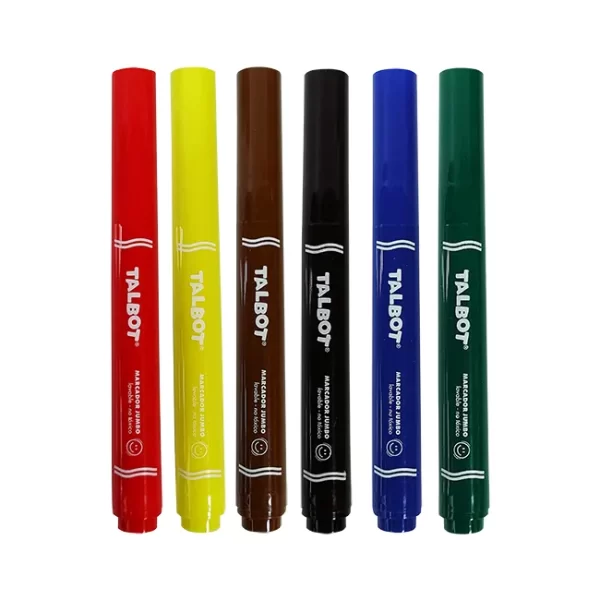 MARCADOR ESCOLAR TALBOT JUMBO MAX AL AGUA ESTUCHE X6U - Imagen 2