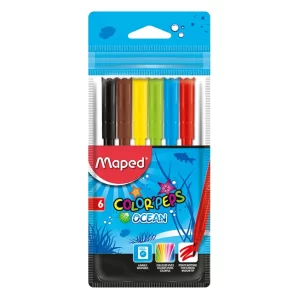 MARCADOR FIBRA ESCOLAR MAPED COLOR X6 LARGOS