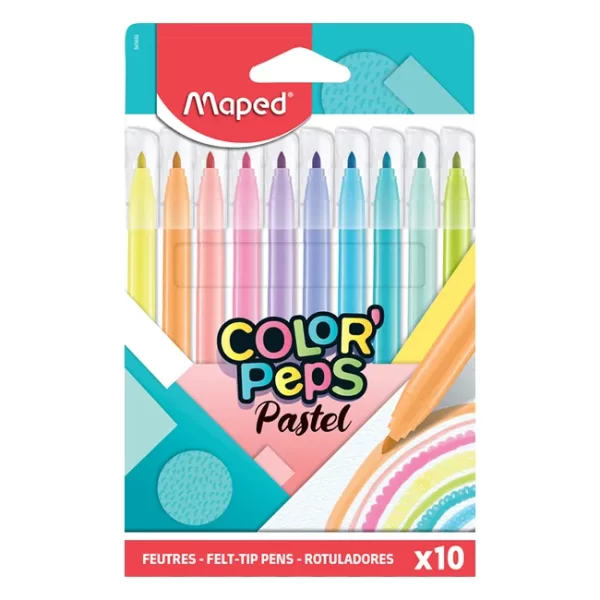 MARCADOR FIBRA ESCOLAR MAPED PASTEL X10