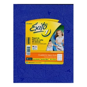 CUADERNO TAPA DURA EXITO CUADRICULADO AZUL X 48 HOJAS