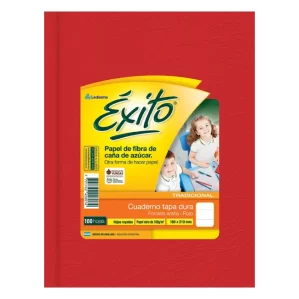 CUADERNO TAPA DURA EXITO RAYADO ROJO X 100 HOJAS