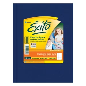 CUADERNO TAPA DURA EXITO RAYADO AZUL X 100 HOJAS