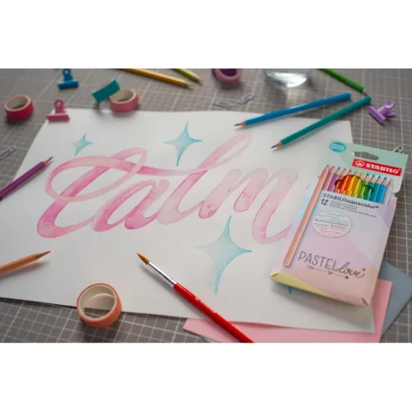 LAPICES STABILO AQUACOLOR PASTELLOVE ESTUCHE X12 - Imagen 2