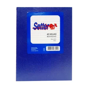 CUADERNO SETTER TAPA DURA RAYADO AZUL X 42 HOJAS