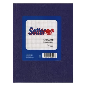 CUADERNO SETTER TAPA DURA CUADRICULADO AZUL X 42 HOJAS