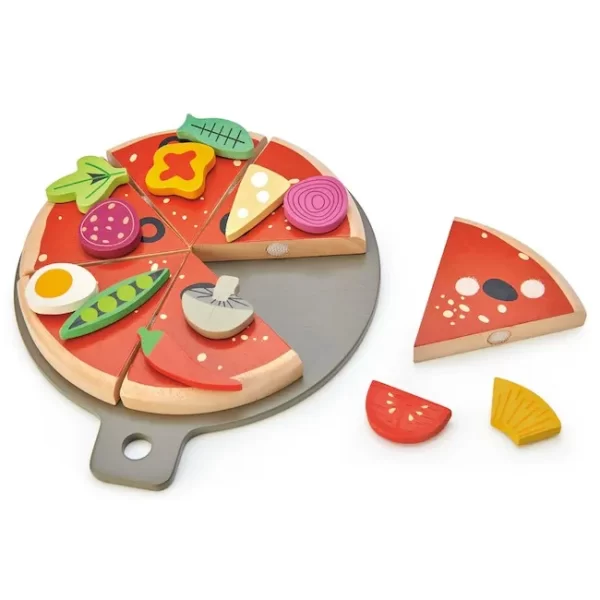 JUEGO DE ENCASTRE TENDER LEAF FIESTA DE PIZZA MADERA - Imagen 2