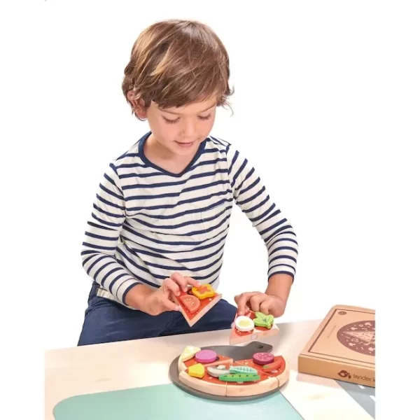 JUEGO DE ENCASTRE TENDER LEAF FIESTA DE PIZZA MADERA - Imagen 10