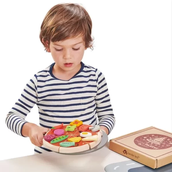 JUEGO DE ENCASTRE TENDER LEAF FIESTA DE PIZZA MADERA - Imagen 11