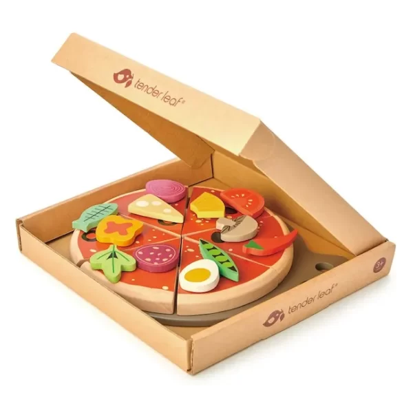 JUEGO DE ENCASTRE TENDER LEAF FIESTA DE PIZZA MADERA - Imagen 4