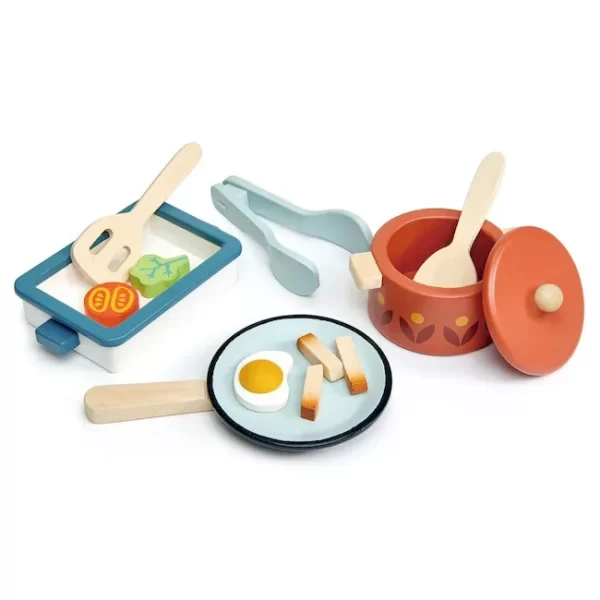 JUEGO DE COCINA TENDER LEAF SARTENES Y CACEROLAS MADERA - Imagen 2