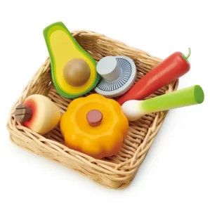 JUEGO DE COCINA MADERA TENDER LEAF CESTA DE VERDURAS