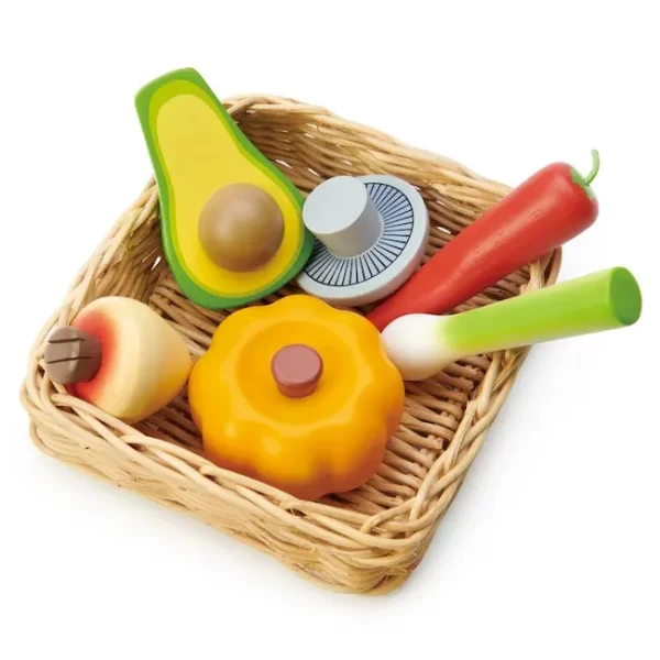 JUEGO DE COCINA MADERA TENDER LEAF CESTA DE VERDURAS