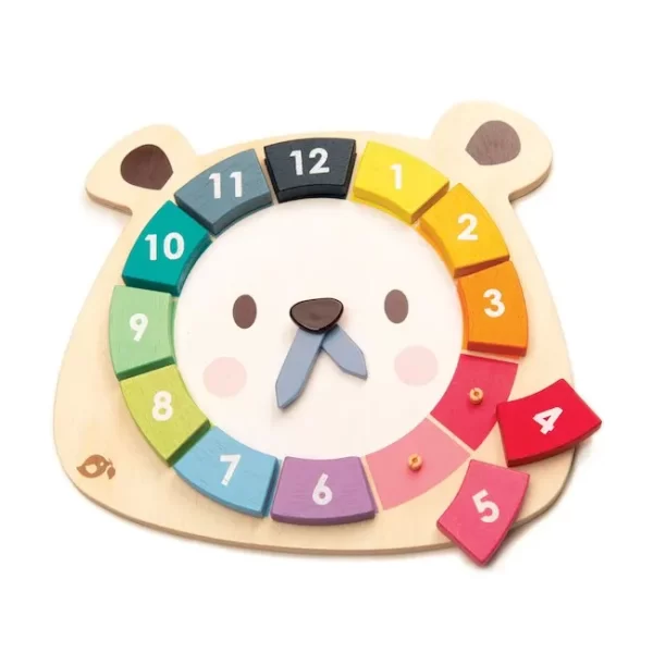 RELOJ TENDER LEAF OSO DE COLORES EN MADERA