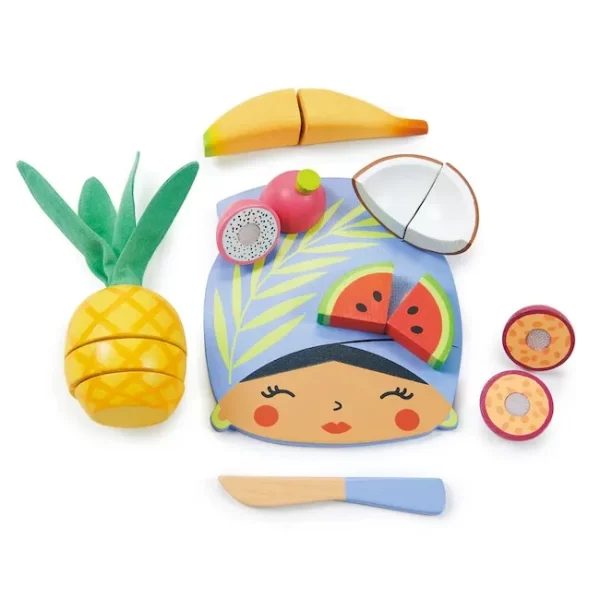 JUEGO DE COCINA EN MADERA TENDER LEAF TABLA PARA CORTAR FRUTAS TROPICALES - Imagen 2