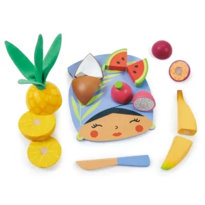 JUEGO DE COCINA EN MADERA TENDER LEAF TABLA PARA CORTAR FRUTAS TROPICALES