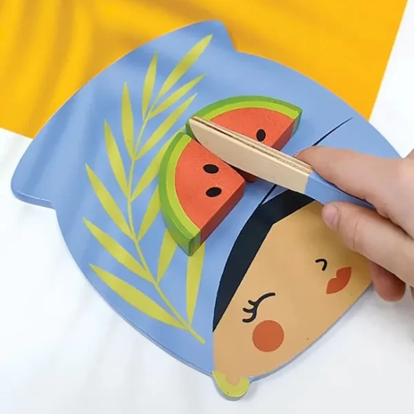 JUEGO DE COCINA EN MADERA TENDER LEAF TABLA PARA CORTAR FRUTAS TROPICALES - Imagen 5