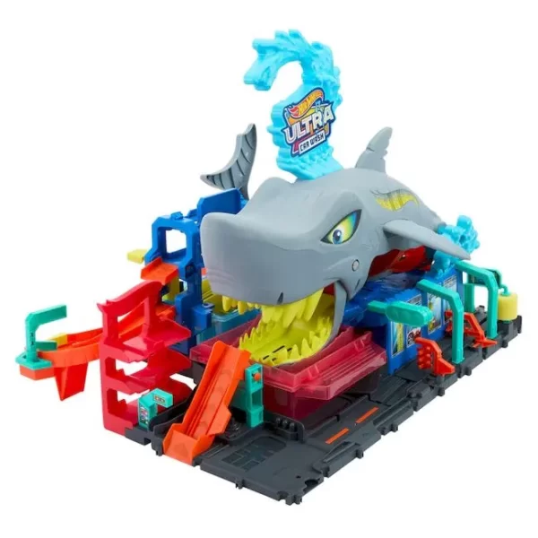 PISTA HOT WHEELS CITY TUNEL DE LAVADO DEL SUPERTIBURON - Imagen 6