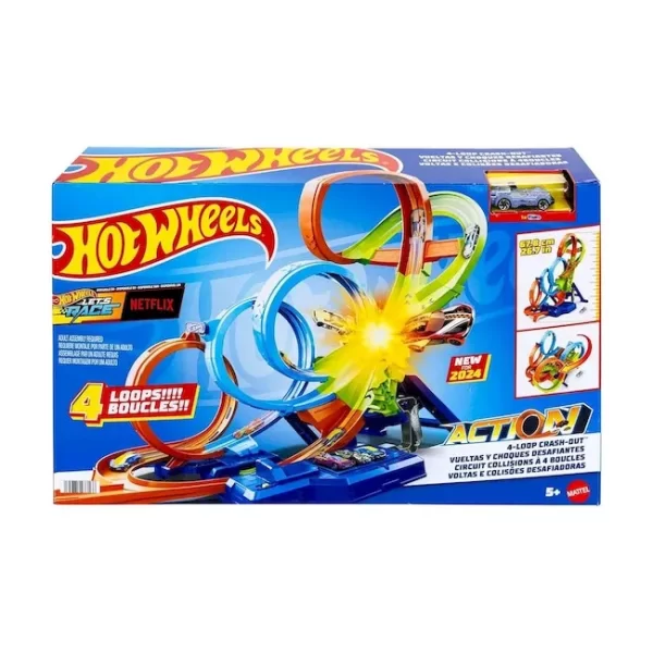 PISTA HOT WHEELS ACTION COLICION DE 4 LOOPINGS